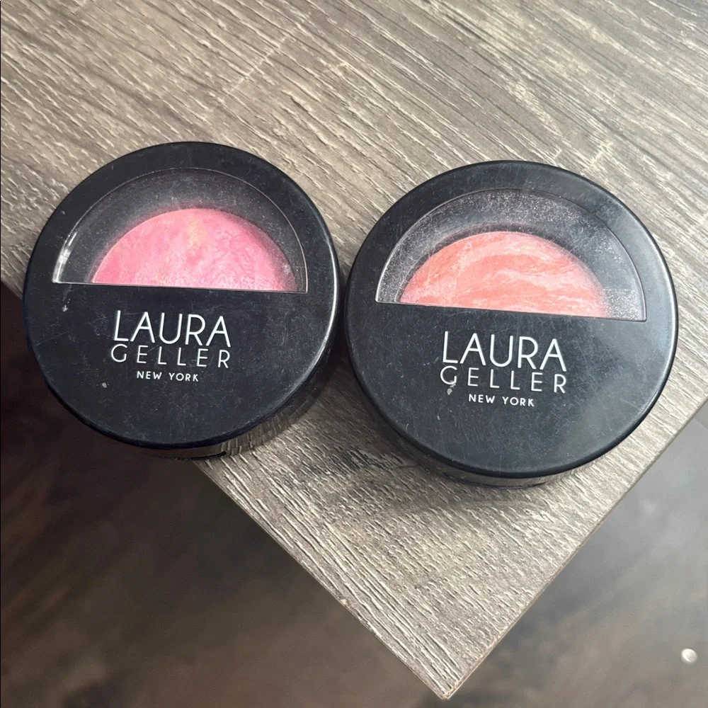 Laura Geller Baked Marble Finish Blush - Pink & Peach Duo, set of two